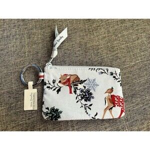 Vera Bradley Zip ID Case Coin Purse In Merry Mischief Snow Day New